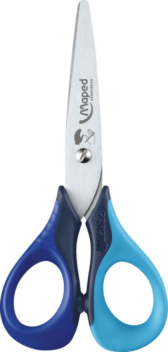 13CM LEFT-HANDED scissors with Dark and Light blue handles