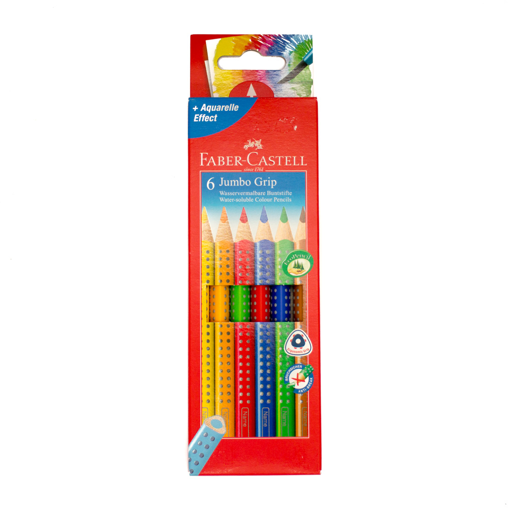 6 Jumbo GRIP Colour Pencils Right or Left handed Left 'n Write