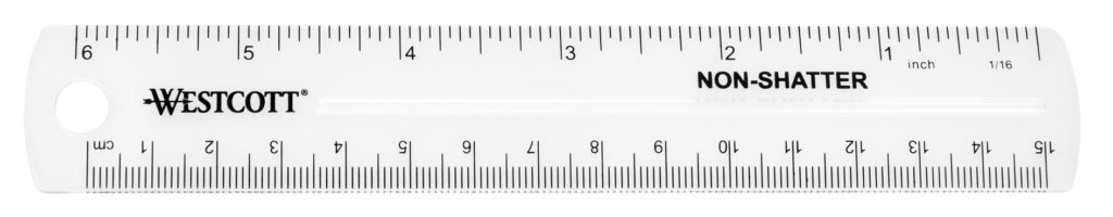 Westcott Left handed 6"/15cm Clear Ruler - Left 'n Write